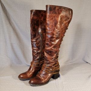 FreeBird Brown Distressed Leather boots size 8